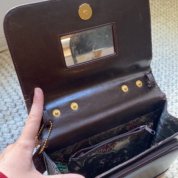 Vintage Belle Rose Leather Small Briefcase Purse - Picture 5 of 17